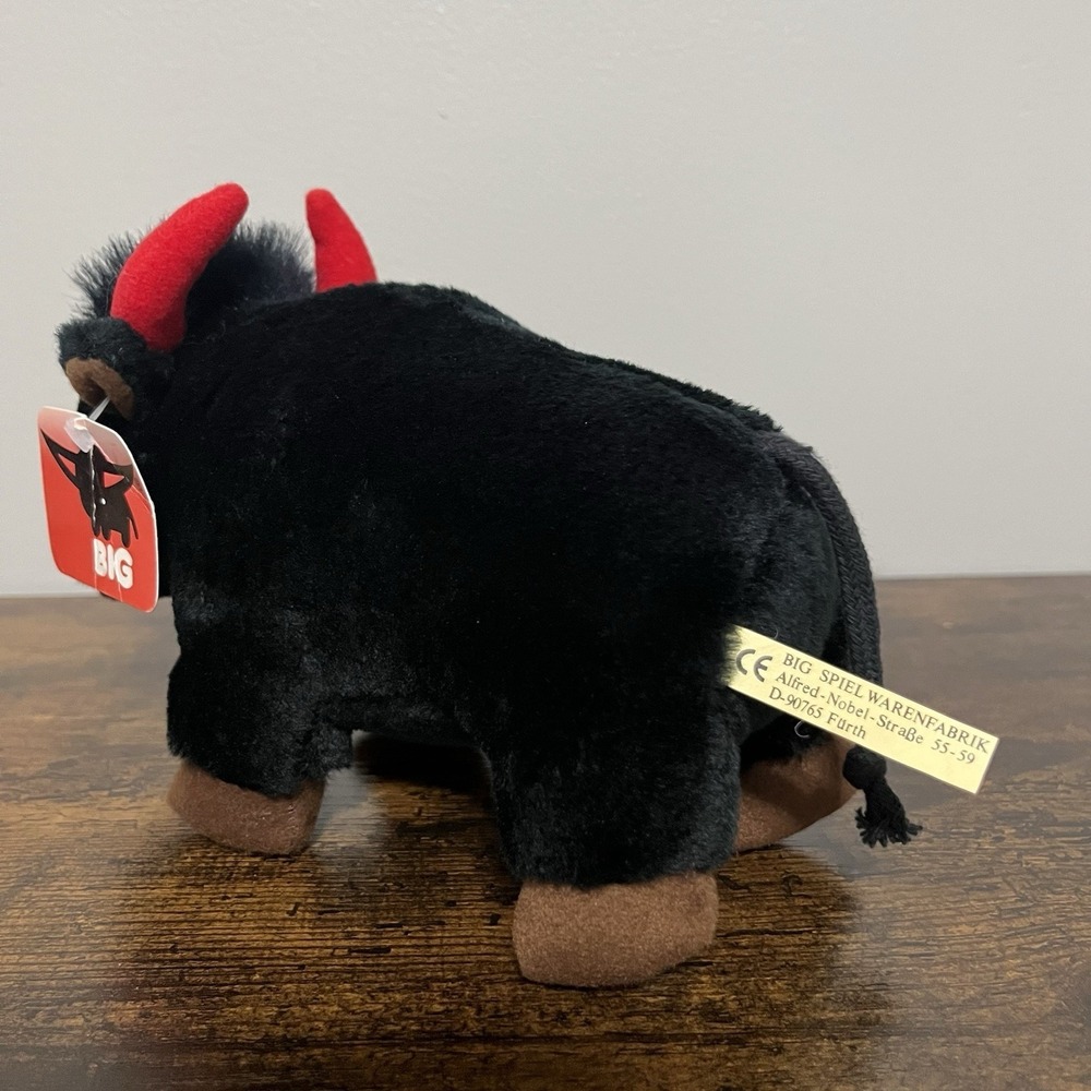 Promotional Buffalo 8" Plush From Big Spielwarenfabrik Mascot Red Horns Germany - Picture 3 of 16